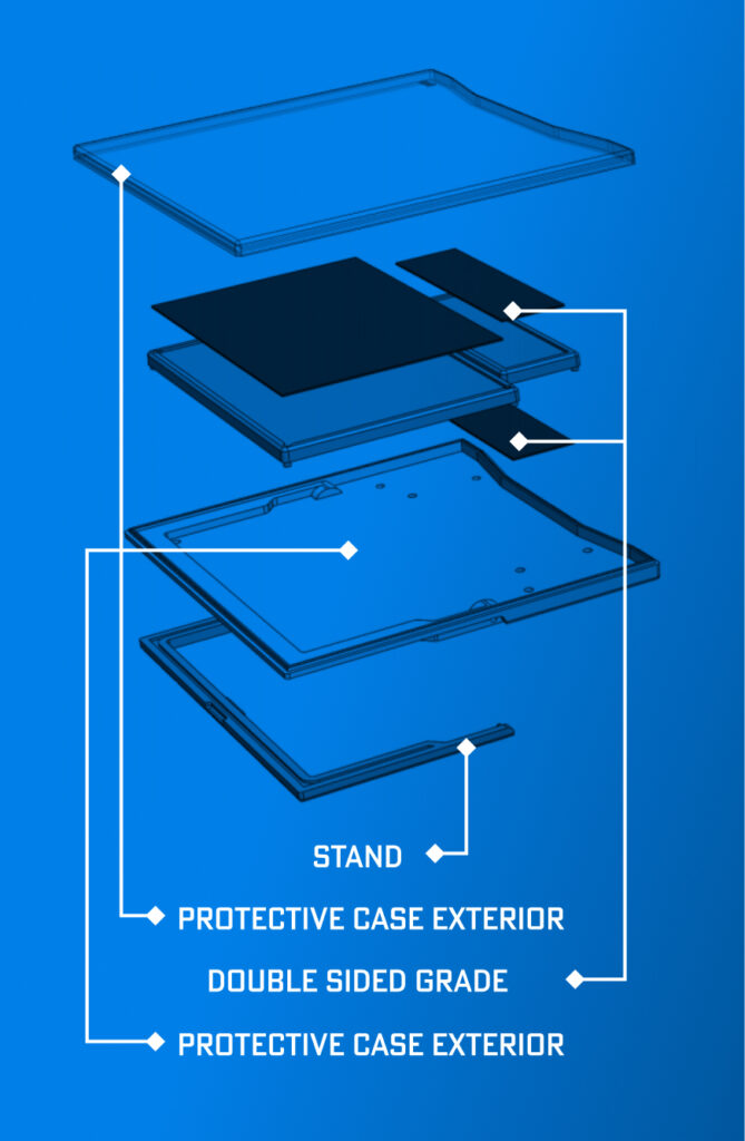 Diagram of protective ASTG slabs for trading cards